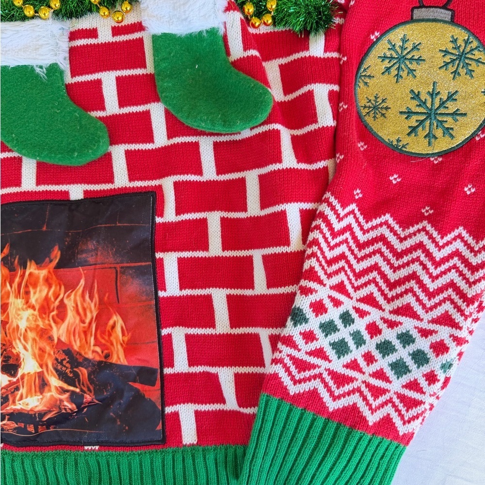 Well Hung Spencers Christmas Sweater - Red/Green - Picture 5 of 7